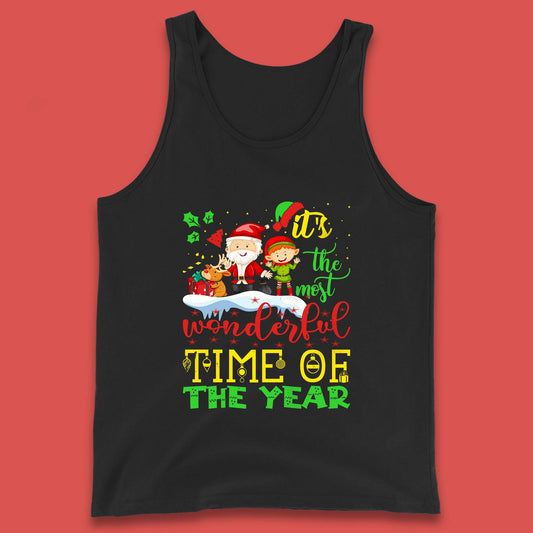 santa reindeer and elf tank top