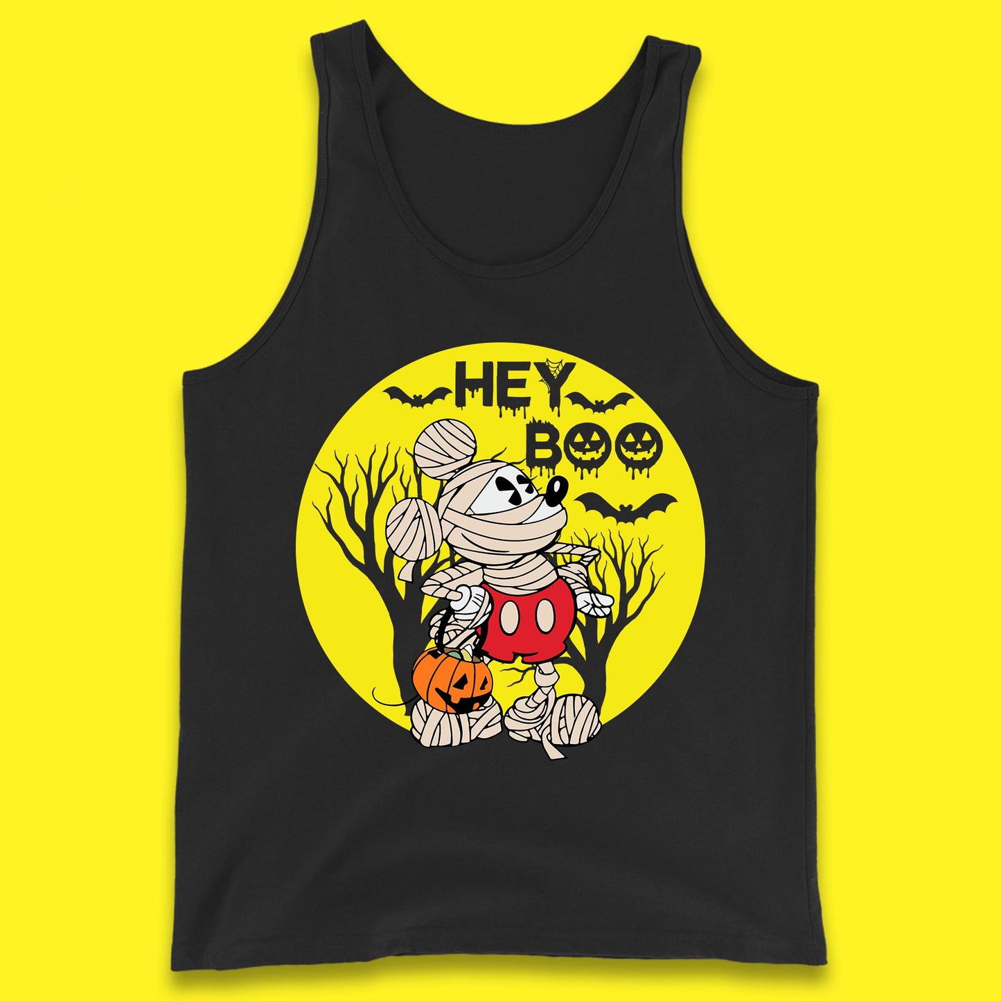 Hey Boo Disney Halloween Mickey Mouse Mummy Trick Or Treat Spooky Vibes Tank Top
