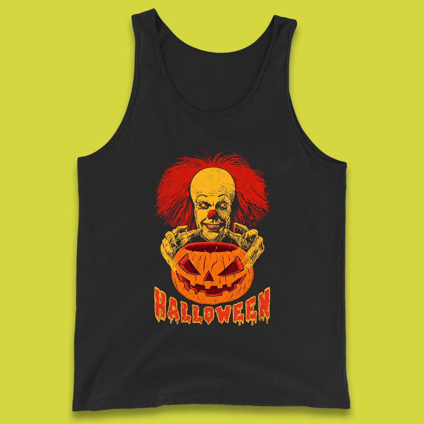 Pennywise Clown Hands Halloween Pumpkin IT Pennywise Clown Horror Movie Fictional Character Tank Top