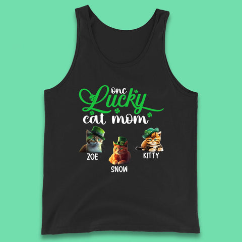 Personalised One Lucky Cat Mama Tank Top