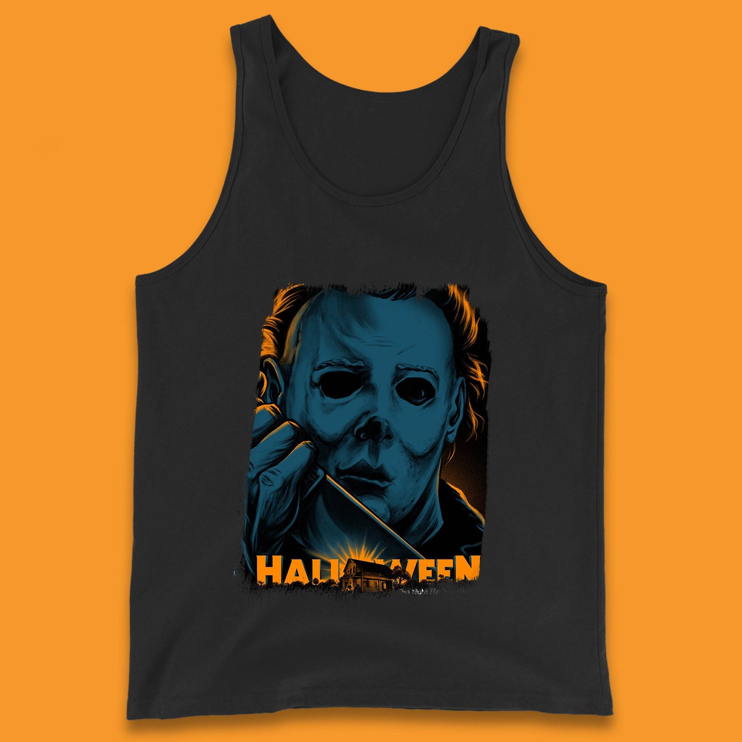 Halloween (1978) Poster Slasher Film Michael Myers Halloween Horror Thriller Movie Character Tank Top