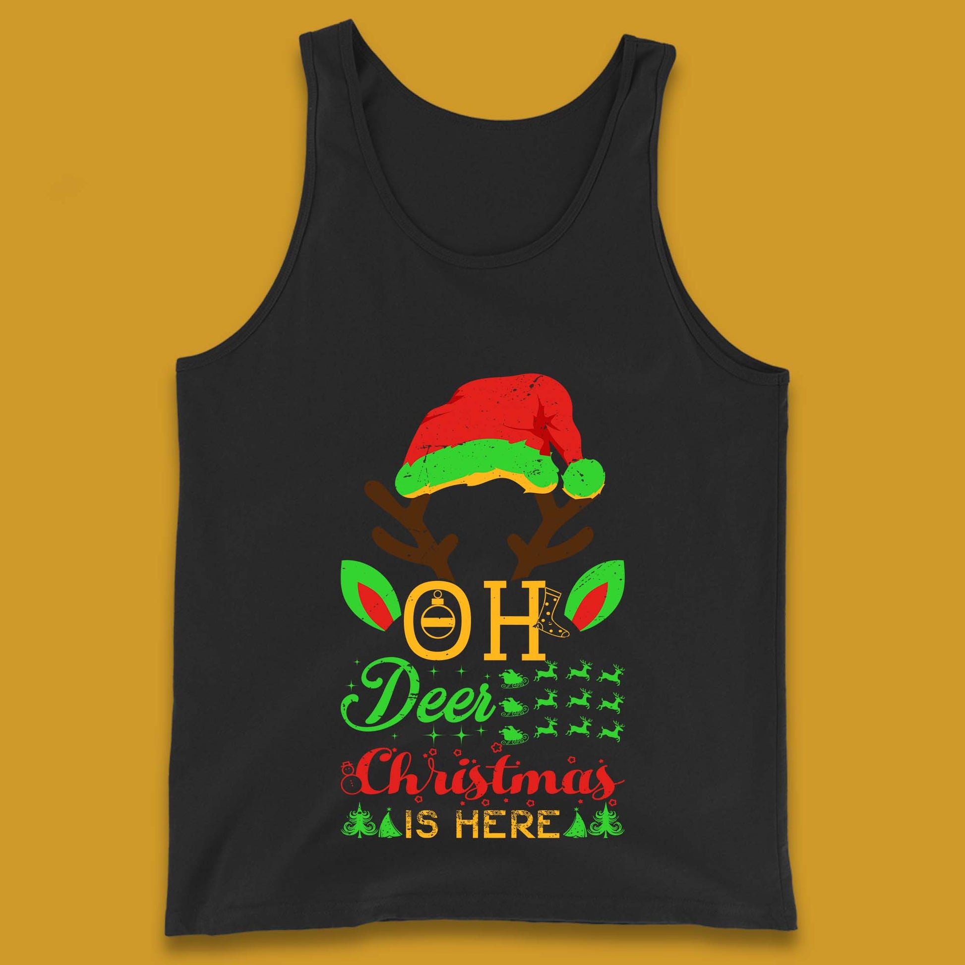 oh deer christmas is here tank top