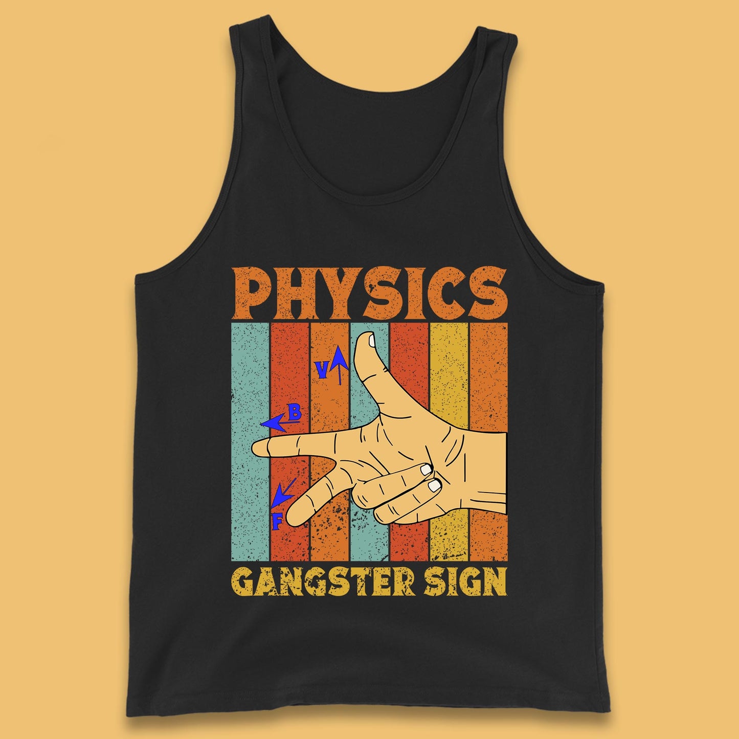 Physics Gangster Sign  Right Hand Rule Funny Parody Science Scientist Tank Top