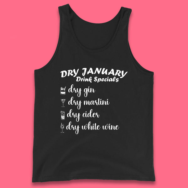 Dry January Drink Menu Tank Top