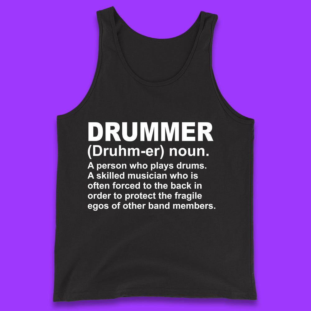 Drummer Definition A Person Who Plays Drums Funny Band Drummer Gift Tank Top