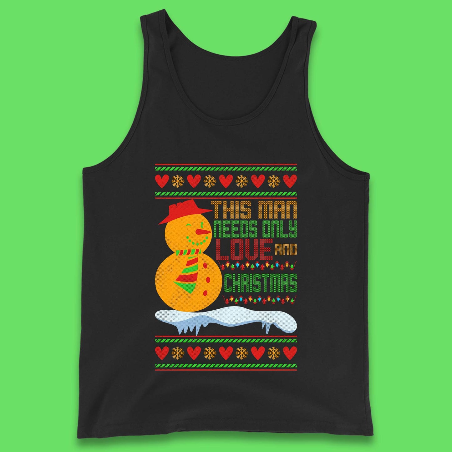 snowman christmas tank top