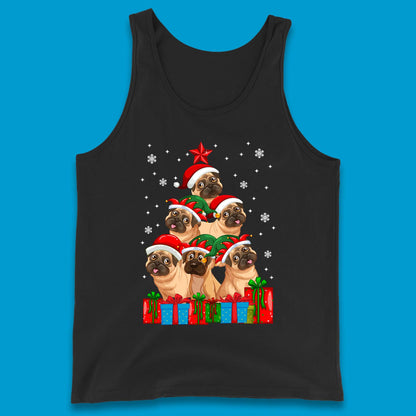 pug dog christmas tank top