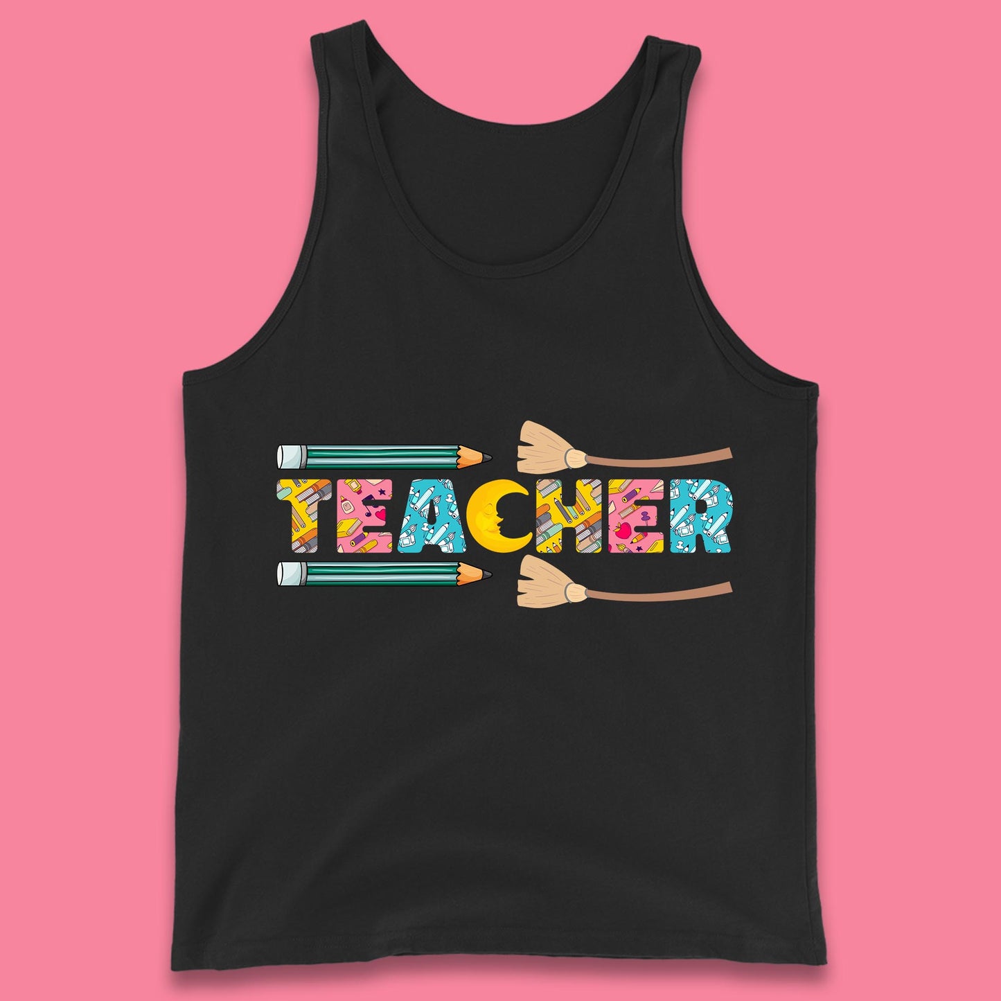Halloween Teacher Spooky Teacher Ghost Halloween School Tank Top