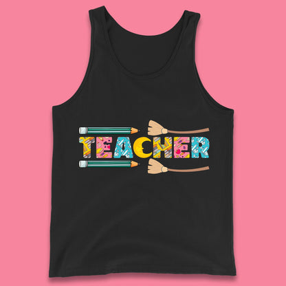 Halloween Teacher Spooky Teacher Ghost Halloween School Tank Top