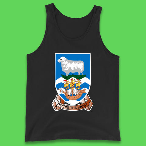 Coat Of Arms Of The British Overseas Territory Falkland Islands Coat Of Arms Of The Falkland Islands Flag Tank Top