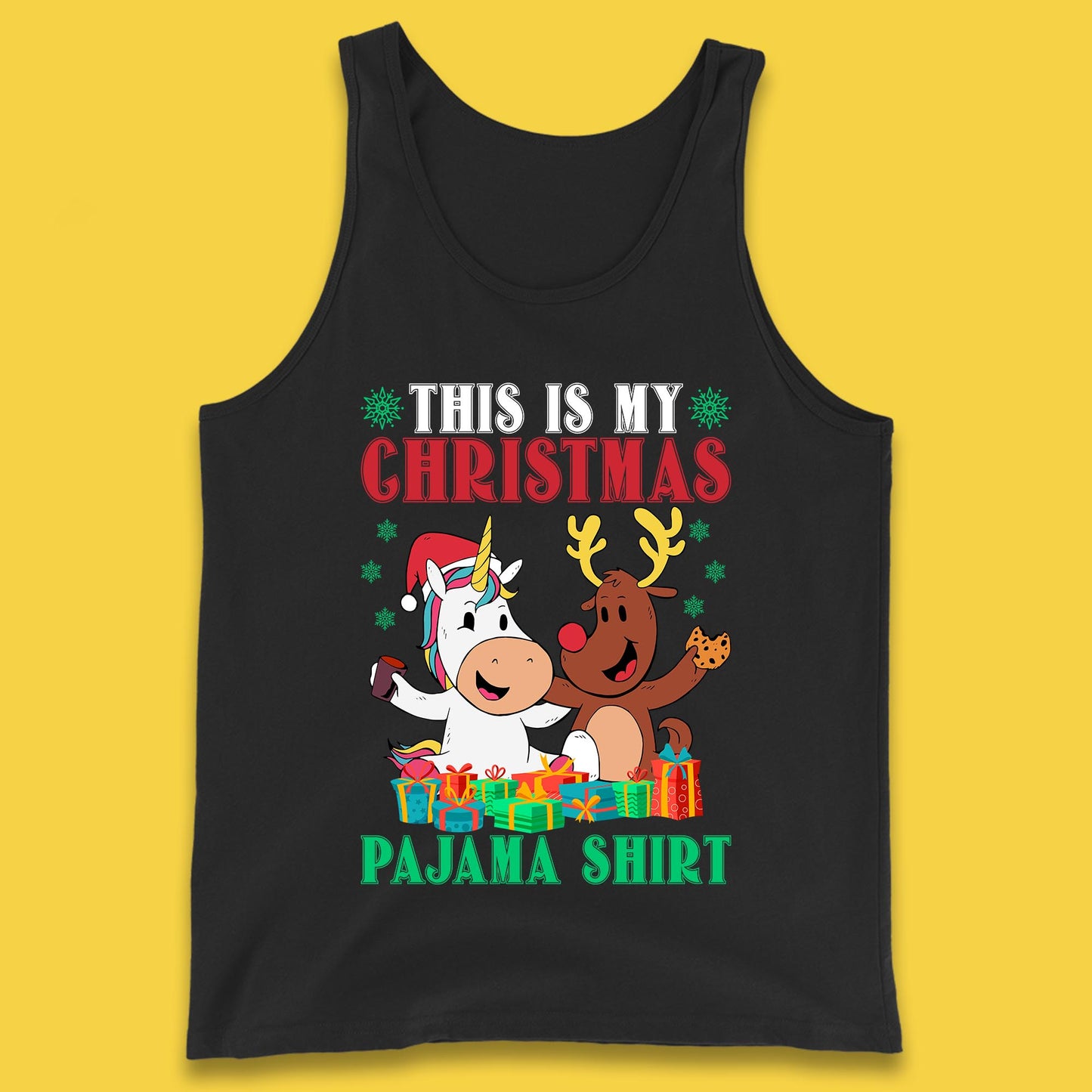 christmas unicorn reindeer tank top