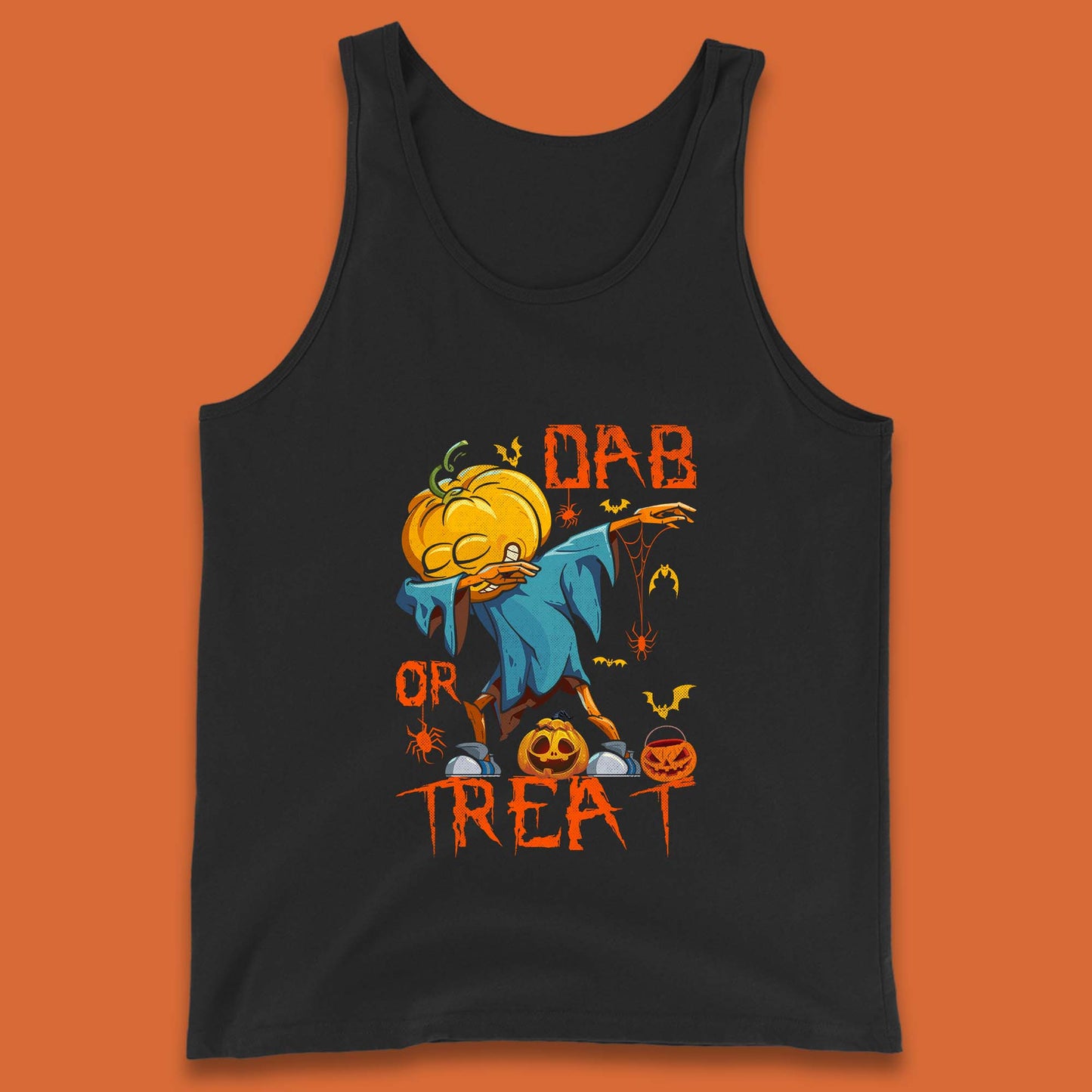 Dab Or Treat Scarecrow Dabs Halloween Dabbing Dance Horror Scary Tank Top