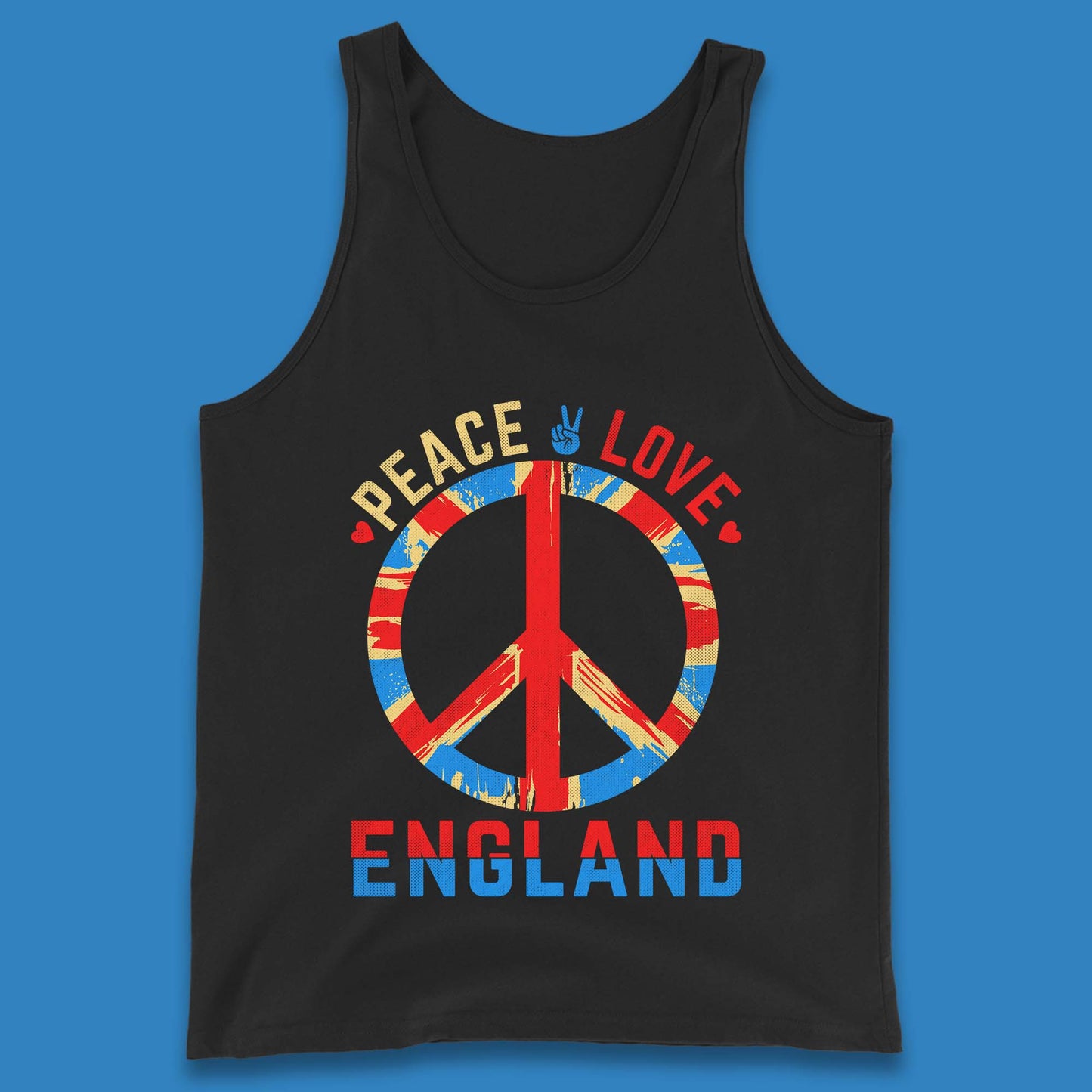 Peace Love England Peace Sign United Kingdom British England Vacation Trip Tank Top