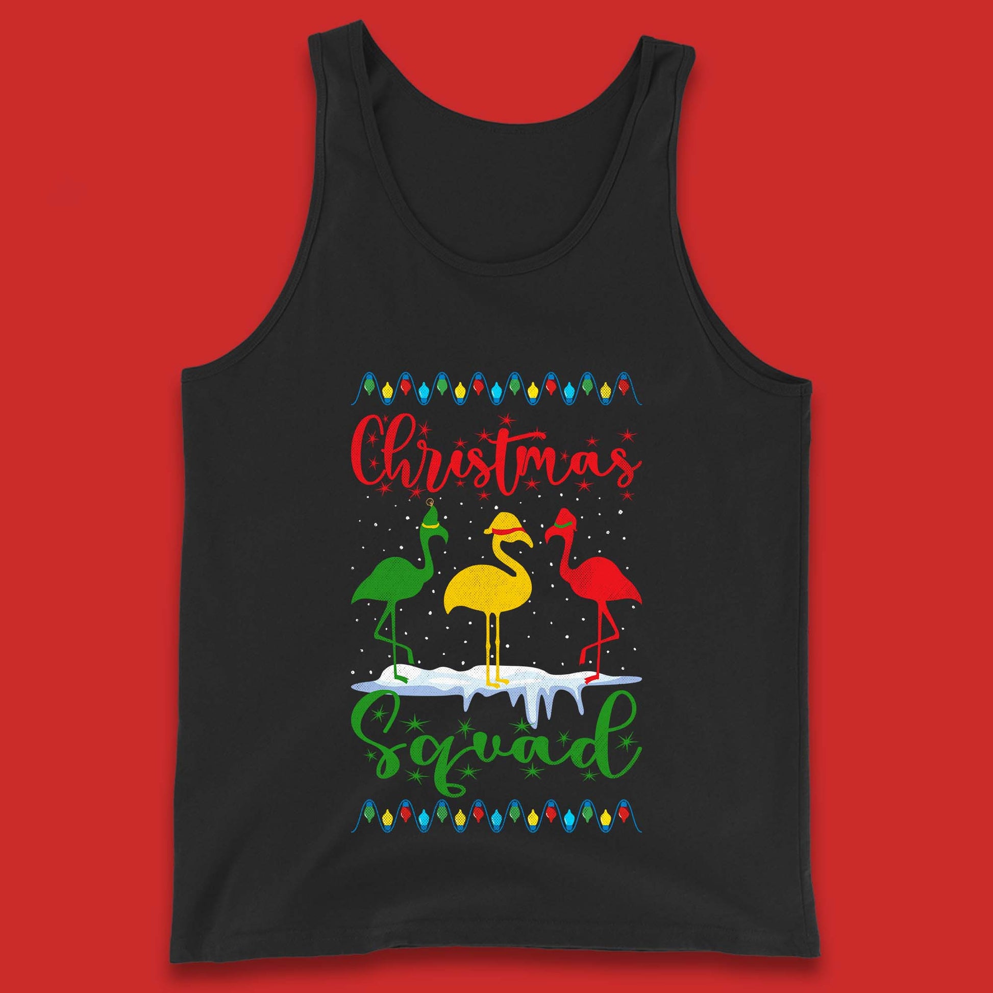 flamingos christmas tank top