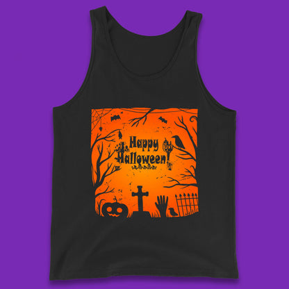 Happy Halloween Witch Hand Cross Sign Scary Pumpin Spooky Terrific Halloween Night Tank Top