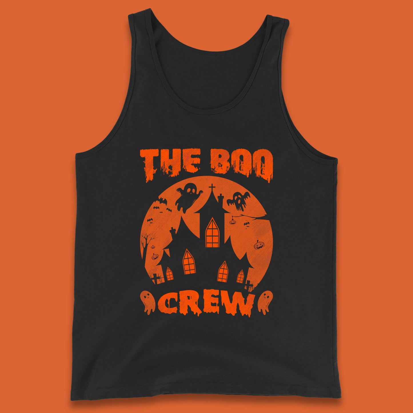 The Boo Crew Halloween Boo Squad Matching Costume Haunted House Horror Boo Ghost Tank Top