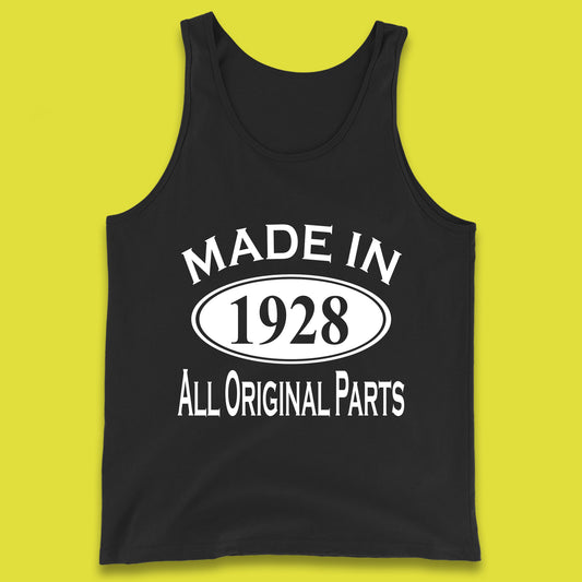 Made In 1928 All Original Parts Vintage Retro 95th Birthday Funny 95 Years Old Birthday Gift Tank Top