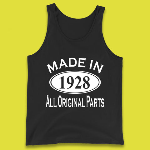Made In 1928 All Original Parts Vintage Retro 95th Birthday Funny 95 Years Old Birthday Gift Tank Top