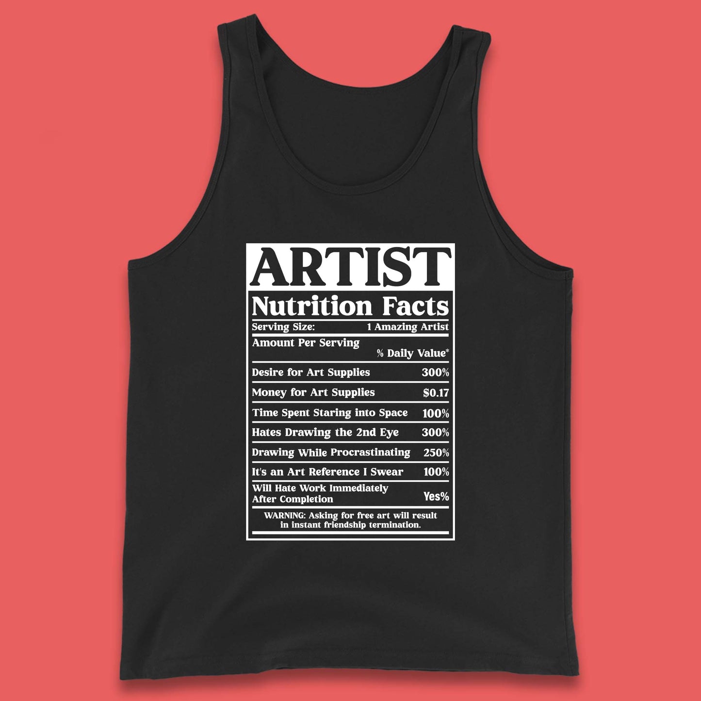 Artist Nutrition Facts Tank Top
