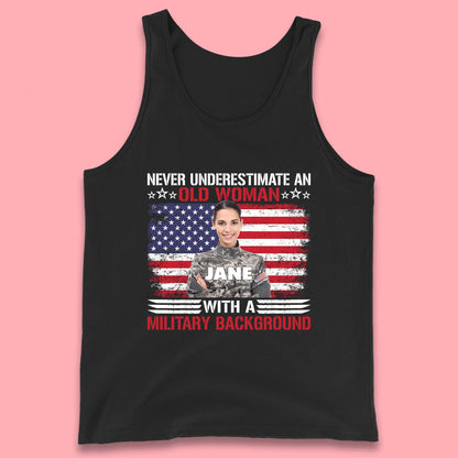 Personalised Never Underestimate An Old Woman Tank Top