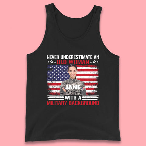 Personalised Never Underestimate An Old Woman Tank Top