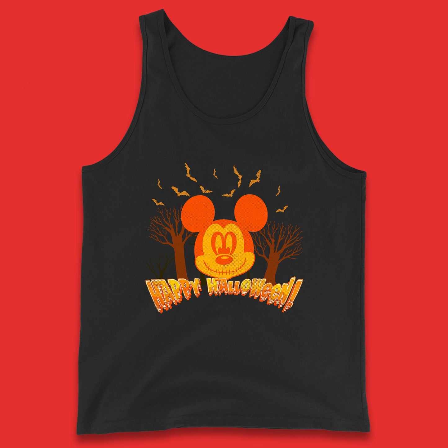 Happy Halloween Mickey Mouse Horror Scary Spooky Jack Face Halloween Disney Trip Tank Top