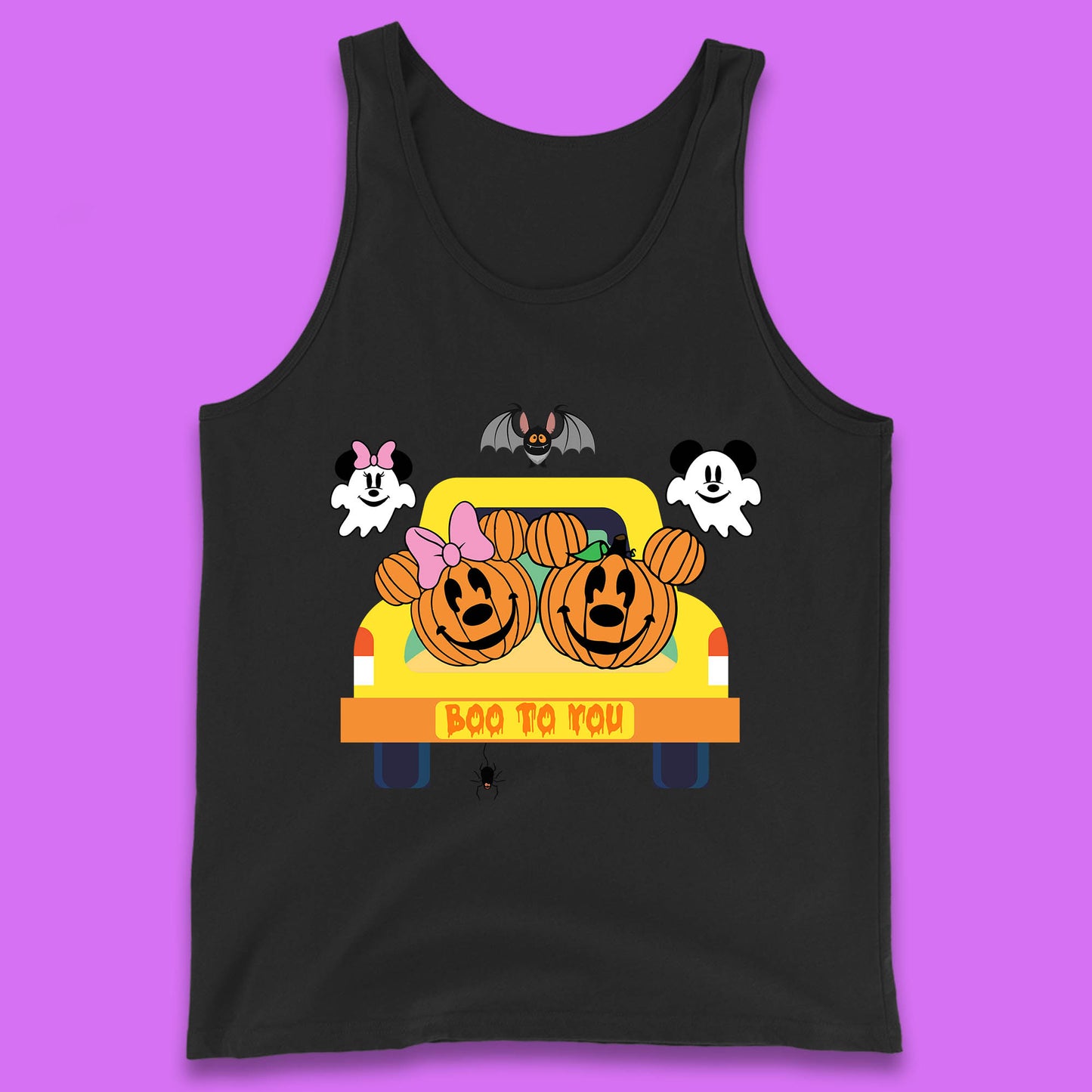 Disney Halloween Mickey Minnie Mouse Pumpkin Ghost Boo To You Horror Scary Disney Trip Tank Top
