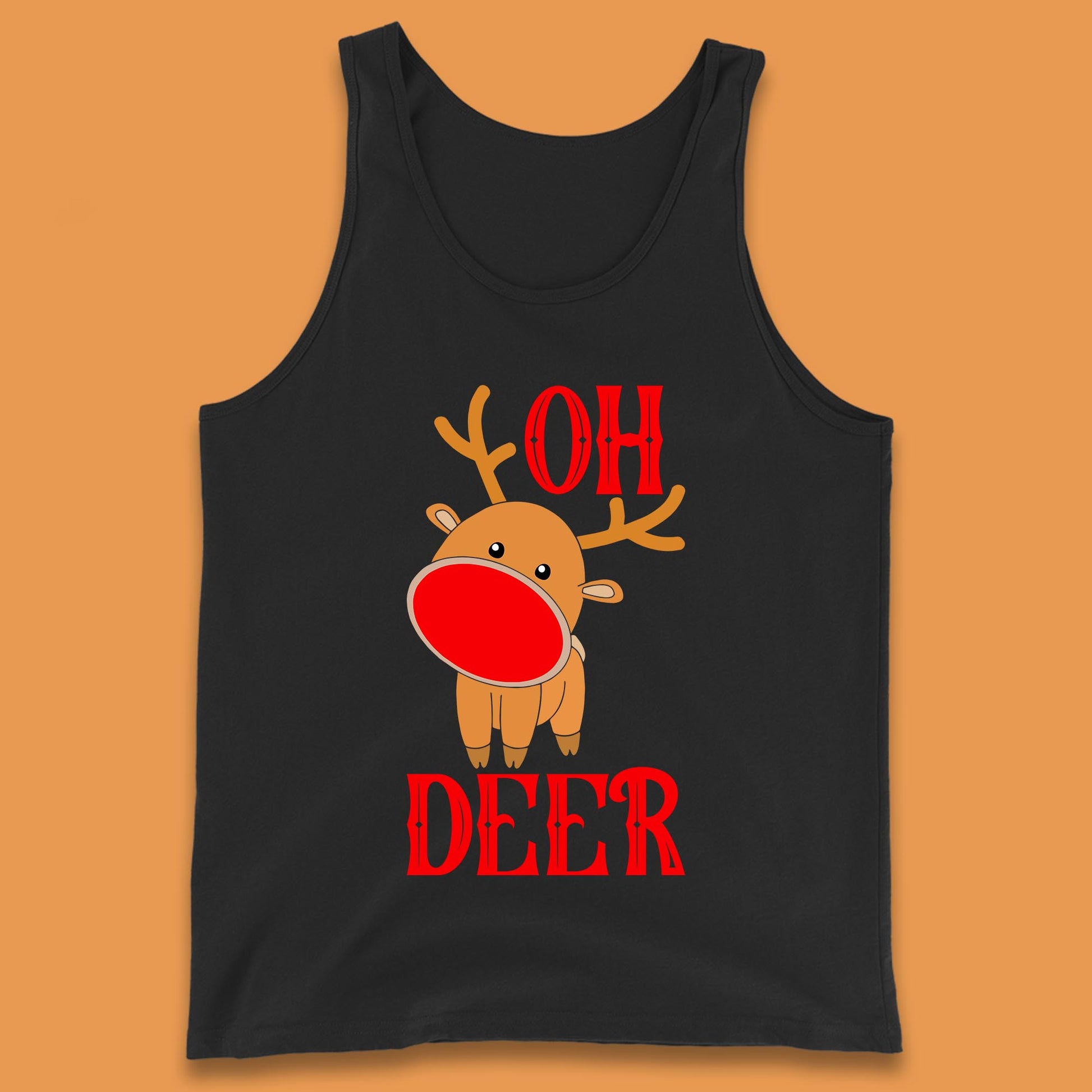 reindeer oh deer christmas rudolph tank top