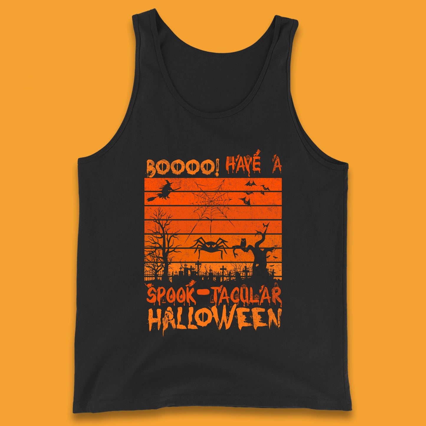 Booo Have A Spook Tacular Halloween Graveyards With Dead Tree Horror Scary Tank Top