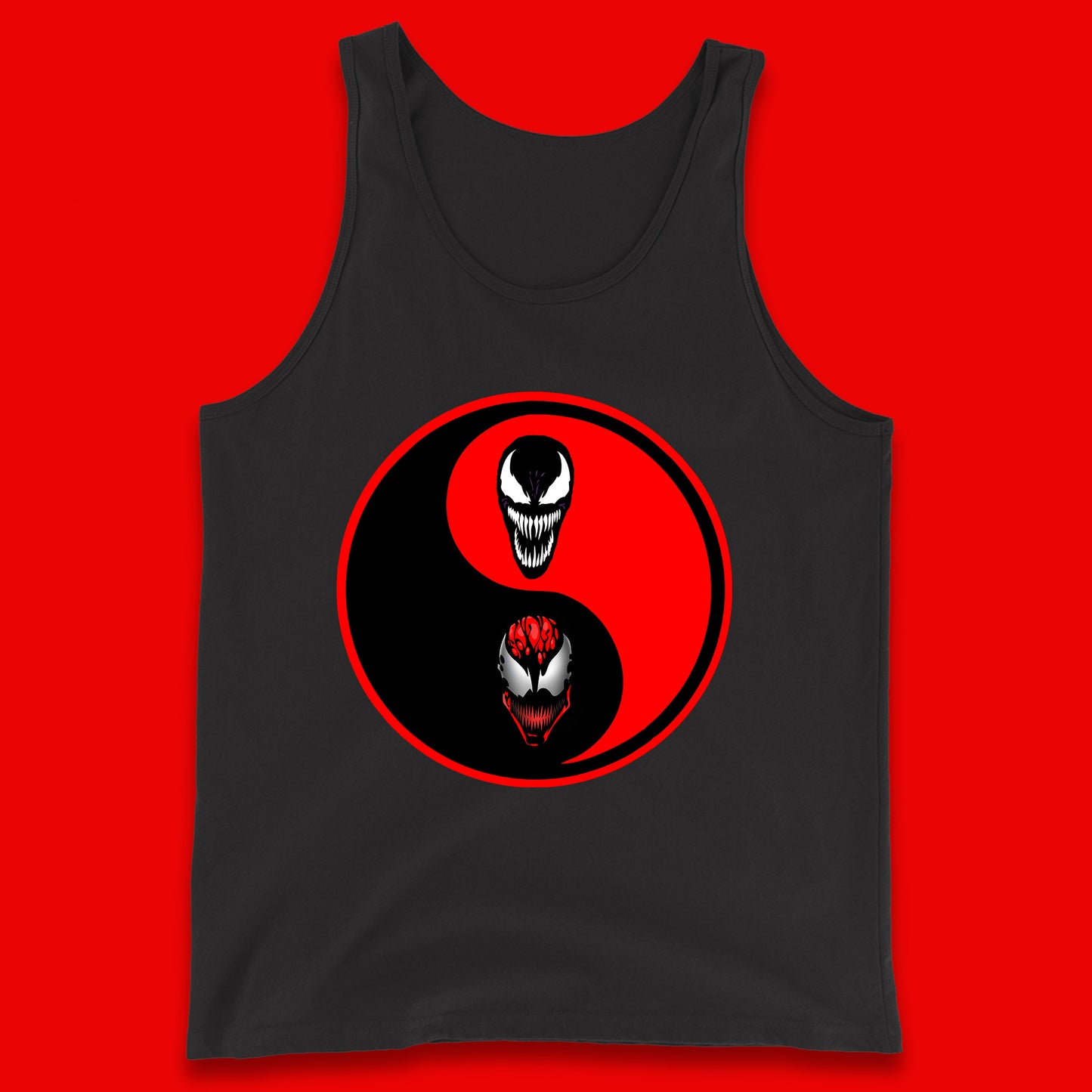 Marvel Comics Carnage And Venom Fictional Movie Character Anime Yin Yang Spoof Tank Top