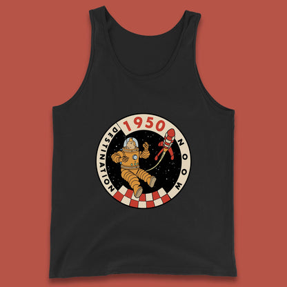 Destination Moon 1950 Astronaut Tintin The Lunar Rocket Retro Comic Space Adventure Tank Top