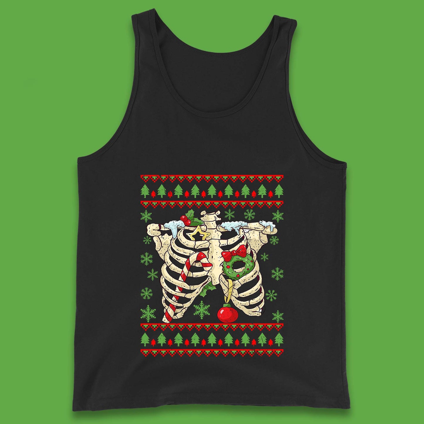 Christmas Ribs Skeleton Tank Top