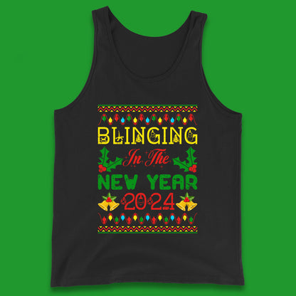 Blinging In The New Year 2024 Christmas Happy New Year Xmas Festive Celebration Tank Top
