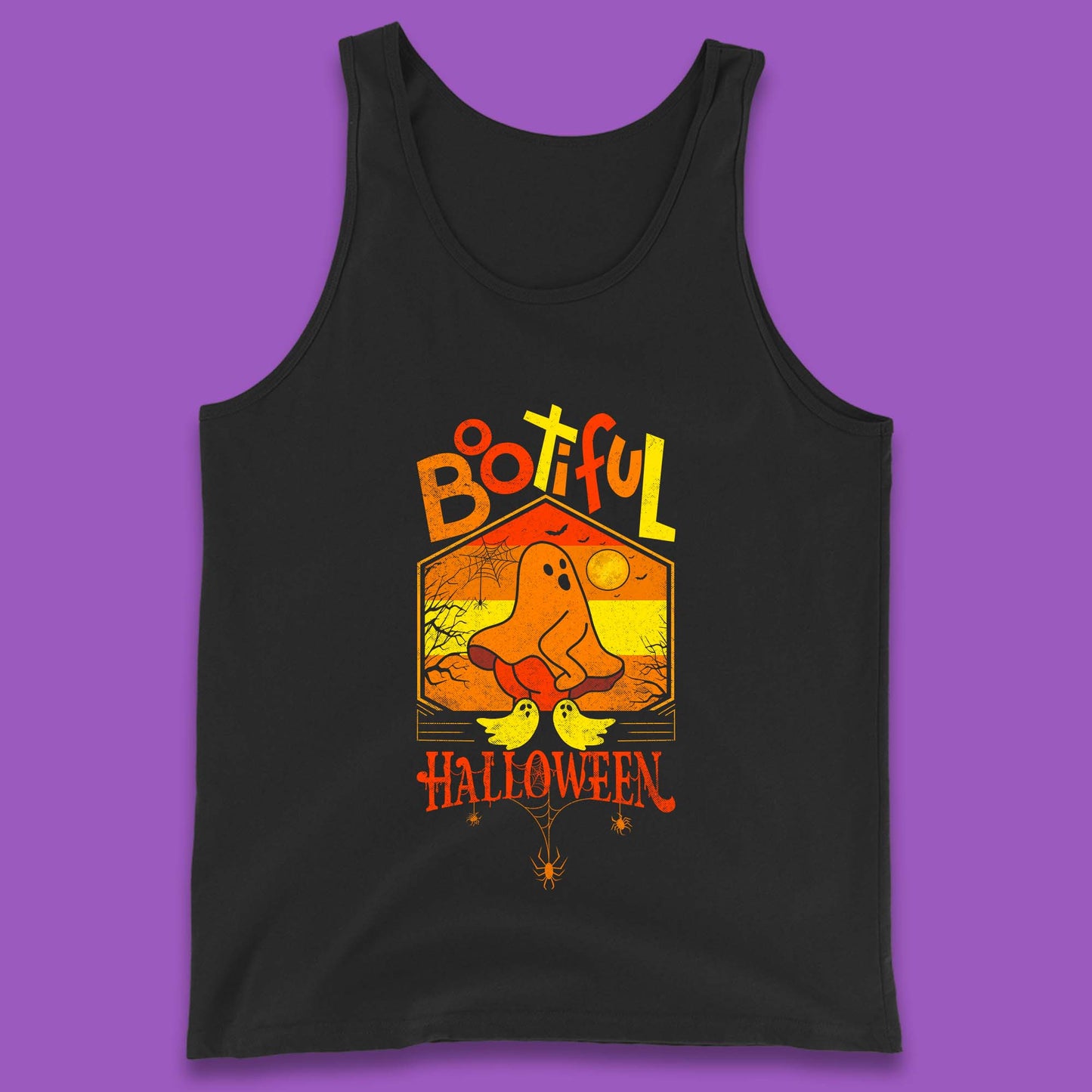 Bootiful Halloween Funny Ghost Big Butt Thick Halloween Ghost Booty Funny Humor Offensive Tank Top
