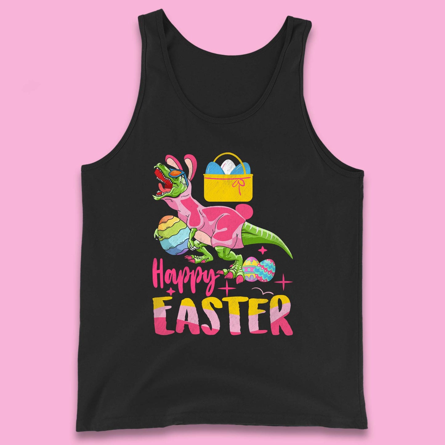 Happy Dinosaur Easter Tank Top