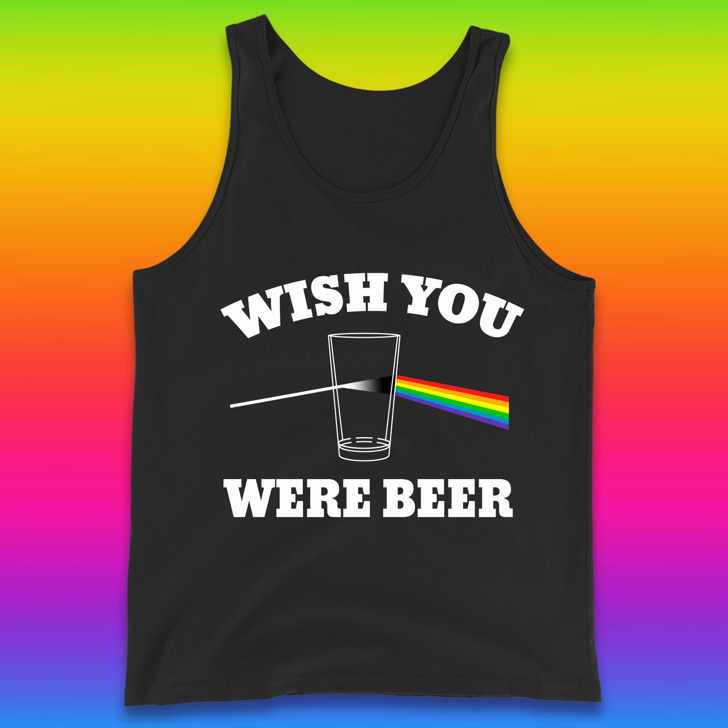 Wish You Were Beer Pink Floyd Beer Parody Song Funny Beer Alcohol Drinking Lovers Tank Top