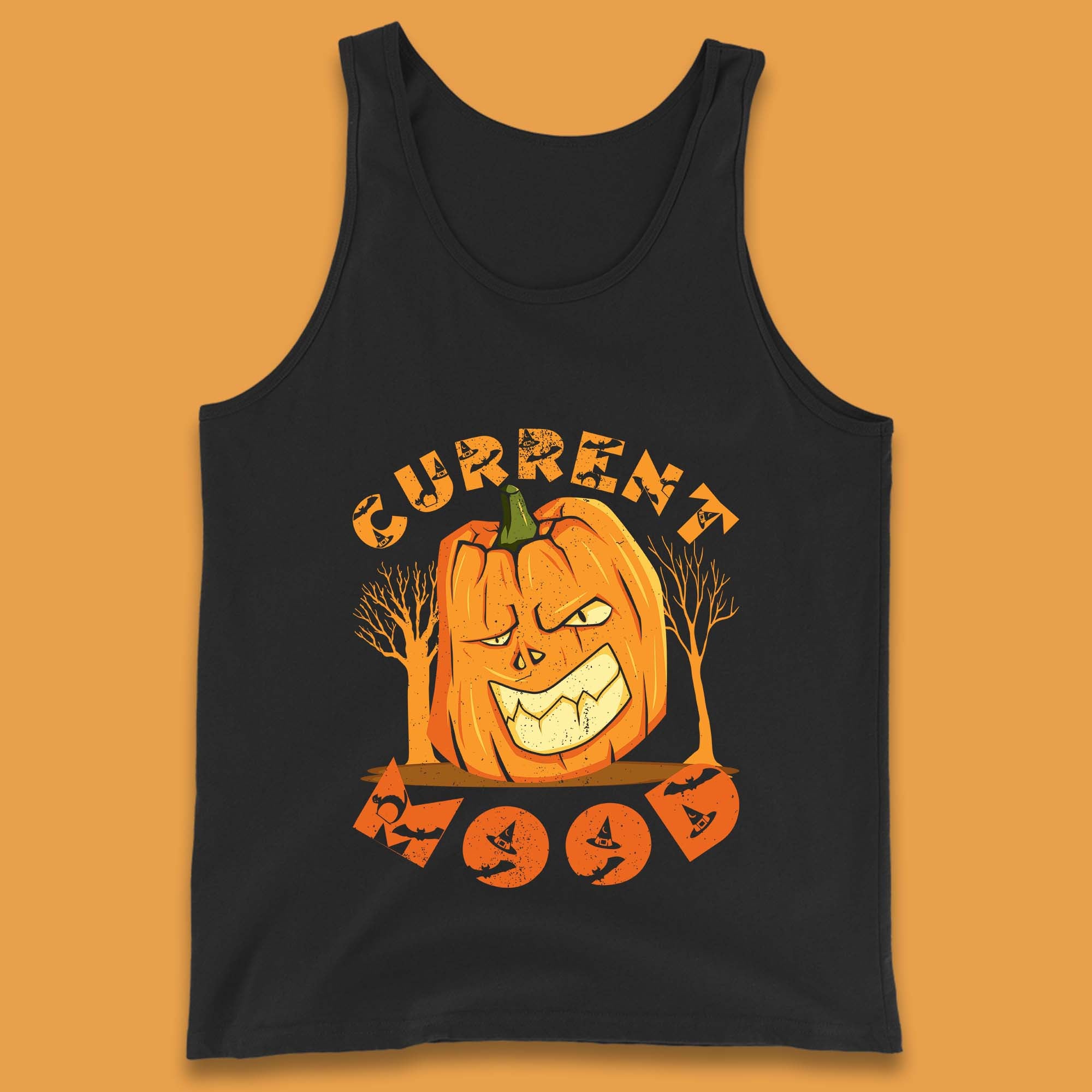 Current Mood Halloween Pumpkin Evil Scary Smile Horror Jack-o-Lantern Tank Top