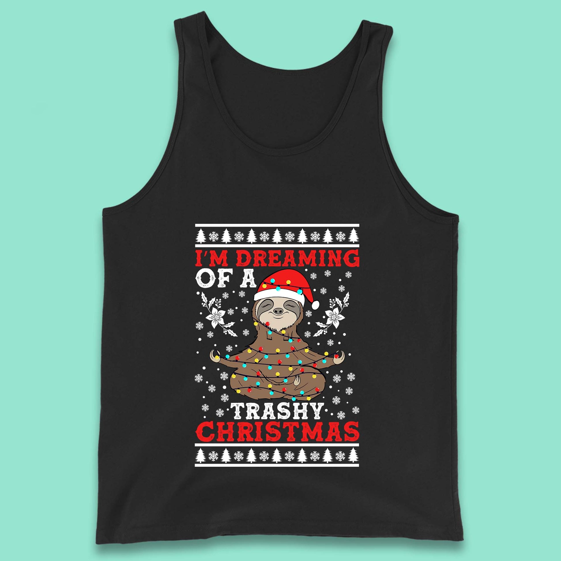 sloth christmas tank top