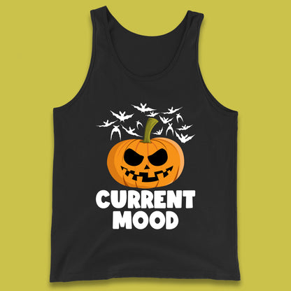 Current Mood Halloween Pumpkin Ghost Evil Scary Smile Face Horror Jack-o-lantern Tank Top