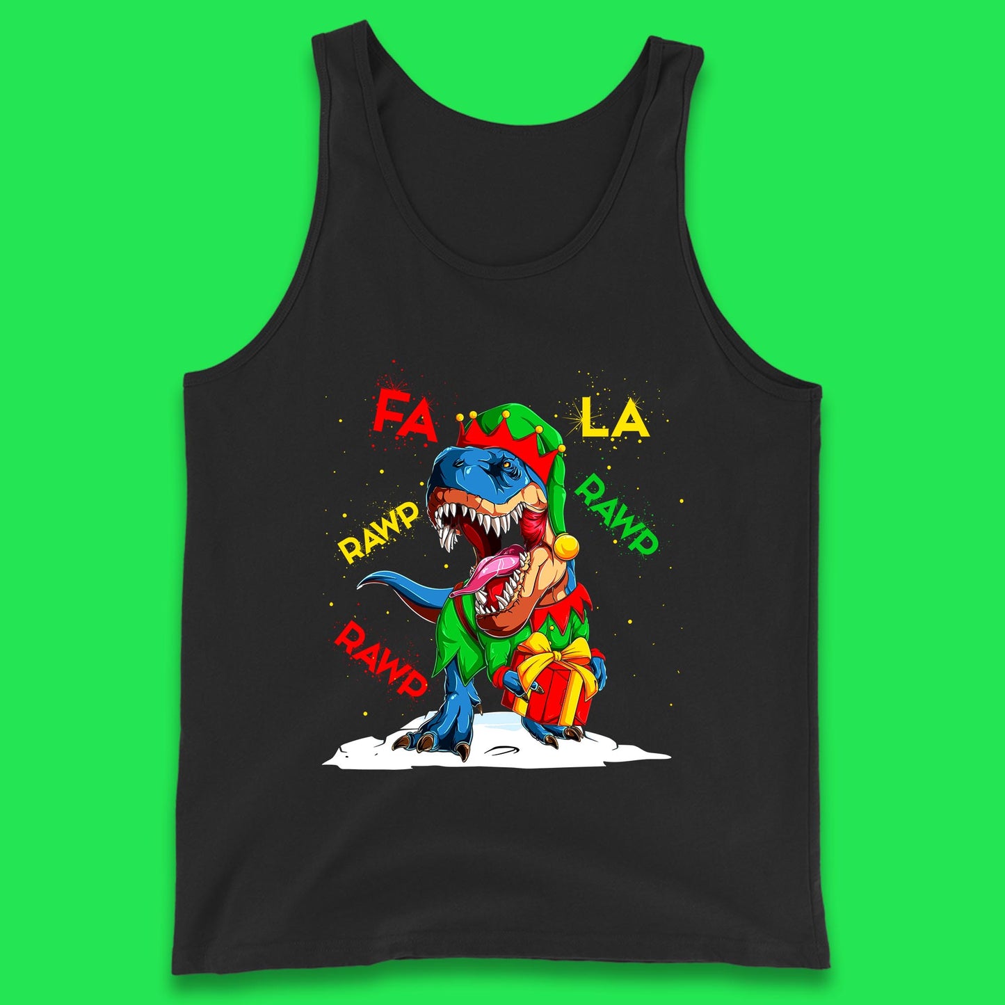 christmas dinosaur tank top