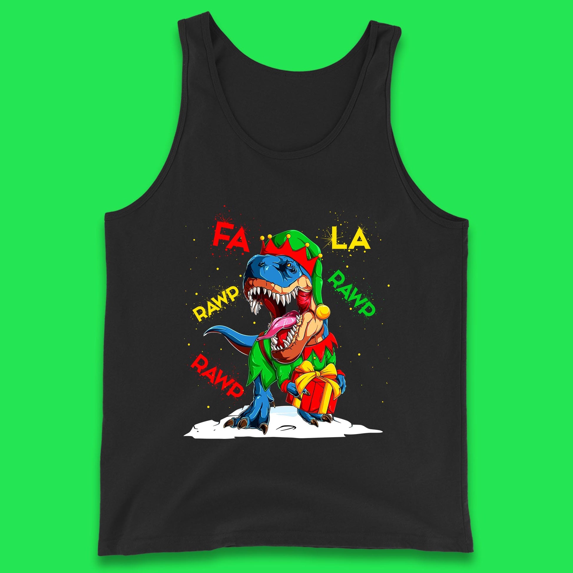 christmas dinosaur tank top