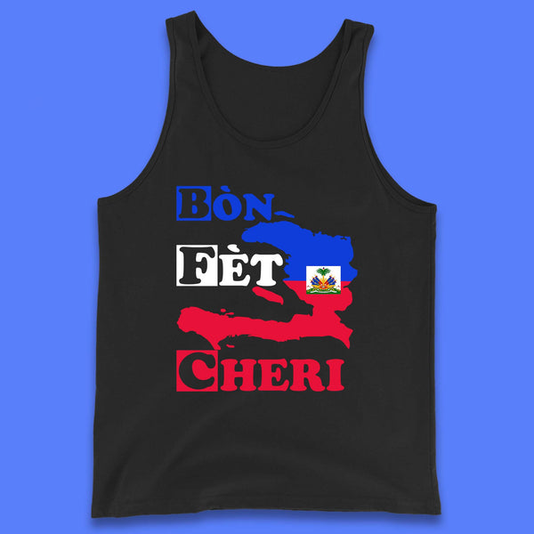 Bon Fet Cheri Haiti Map Tank Top