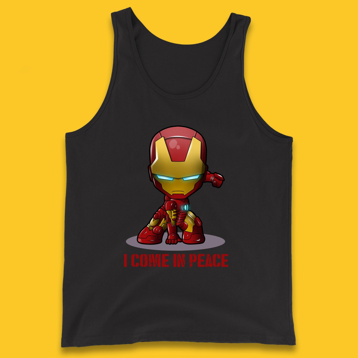 I Come In Peace Marvel Avenger Movie Character Iron Man Superheros Ironman Costume Superheros Tank Top