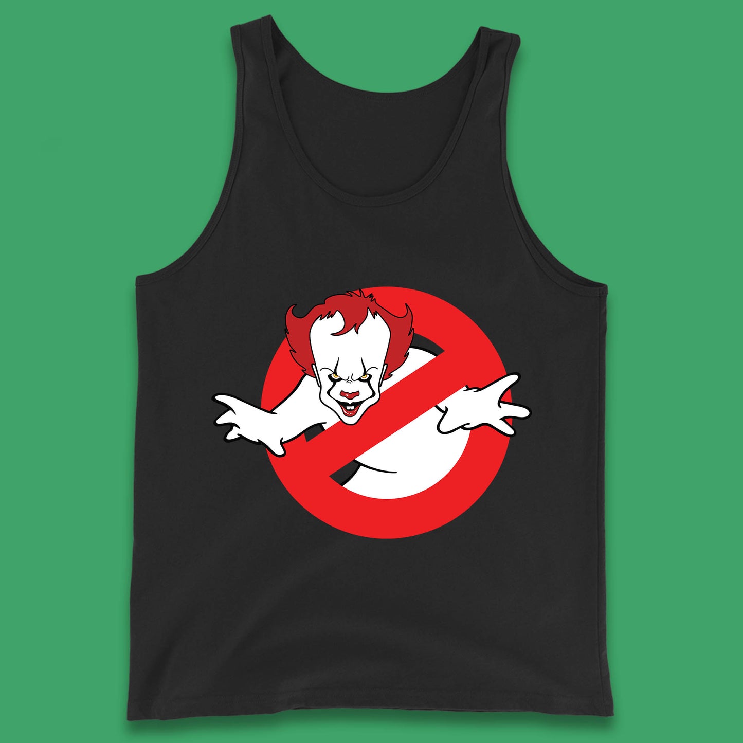 The Real Ghostbusters No Ghost Halloween IT Pennywise Clown Movie Mashup Parody Tank Top
