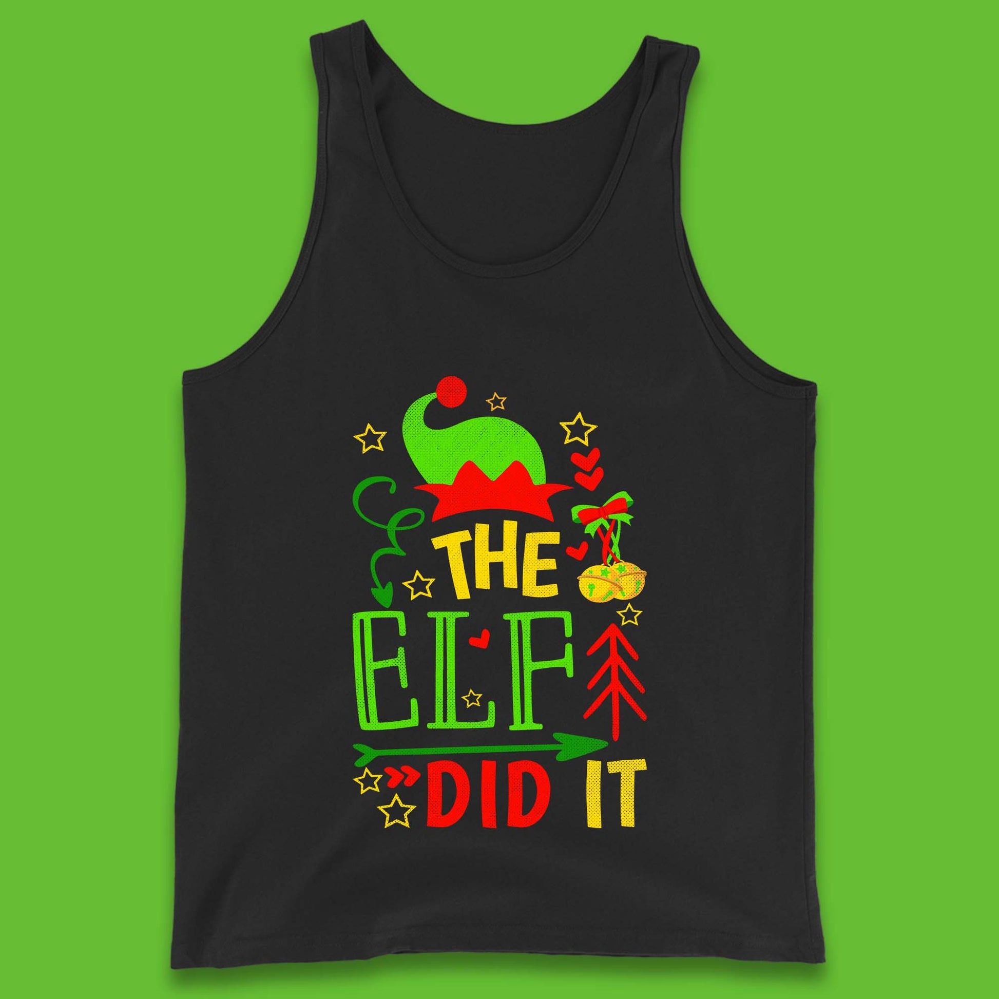 christmas the elf did it funny tank top
