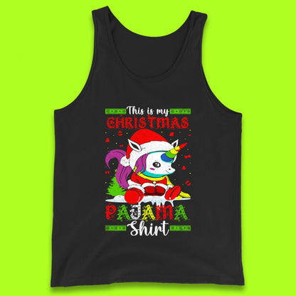 christmas unicorn santa costume tank top