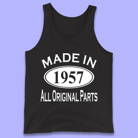 Made In 1957 All Original Parts Vintage Retro 66th Birthday Funny 66 Years Old Birthday Gift Tank Top