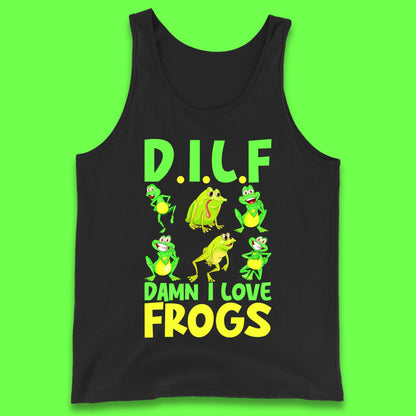 Dilf Damn I Love Frogs Funny Saying Animals Vintage Frog Lover Tank Top