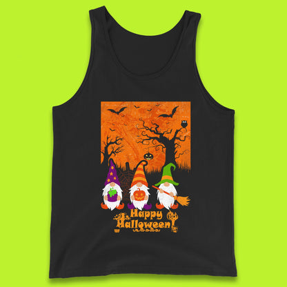 Happy Halloween Gnomies Spooky Witch Gnomes Scary Halloween Trees Gnome Lover Tank Top