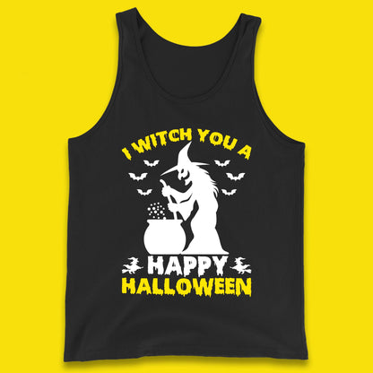 I Witch You A Happy Halloween Cauldron Potion Witch Horror Scary Spooky Season Tank Top